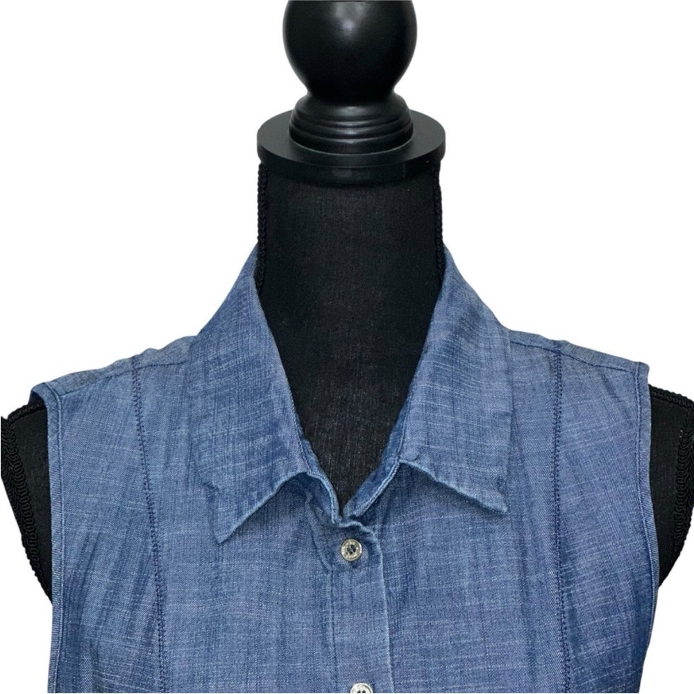 Tommy Hilfiger Denim Blue Sleeveless Dress with Belt - Picture 4 of 10